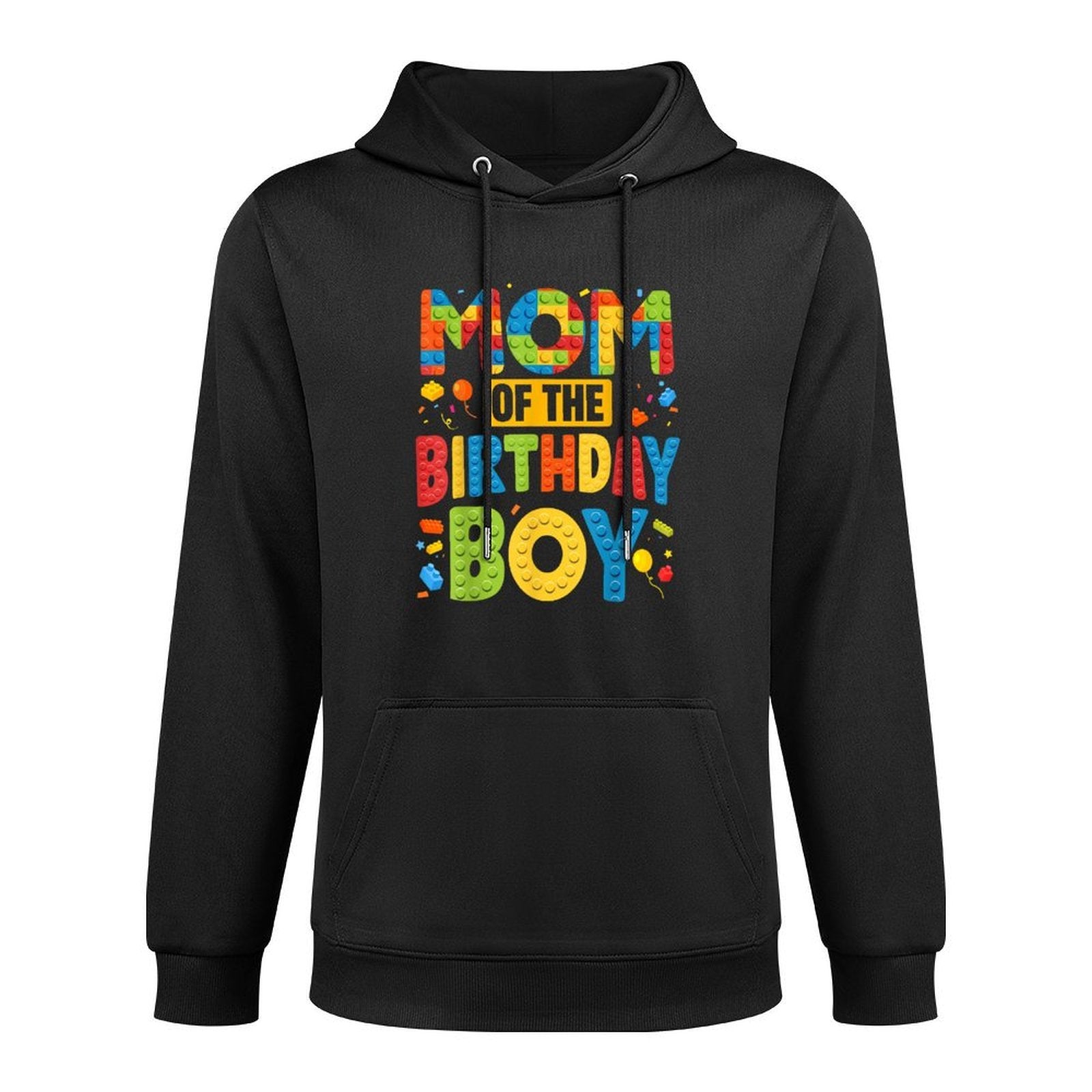 Mom Of The Birthday Boy Building Block Birthday Party Breathable Fabric Hoodie