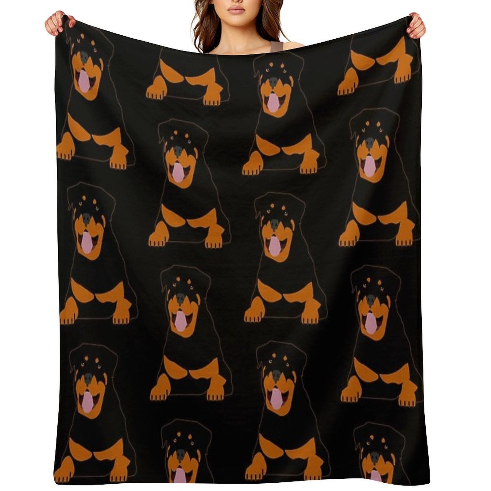 Rottie Machine-washable Throw Blanket