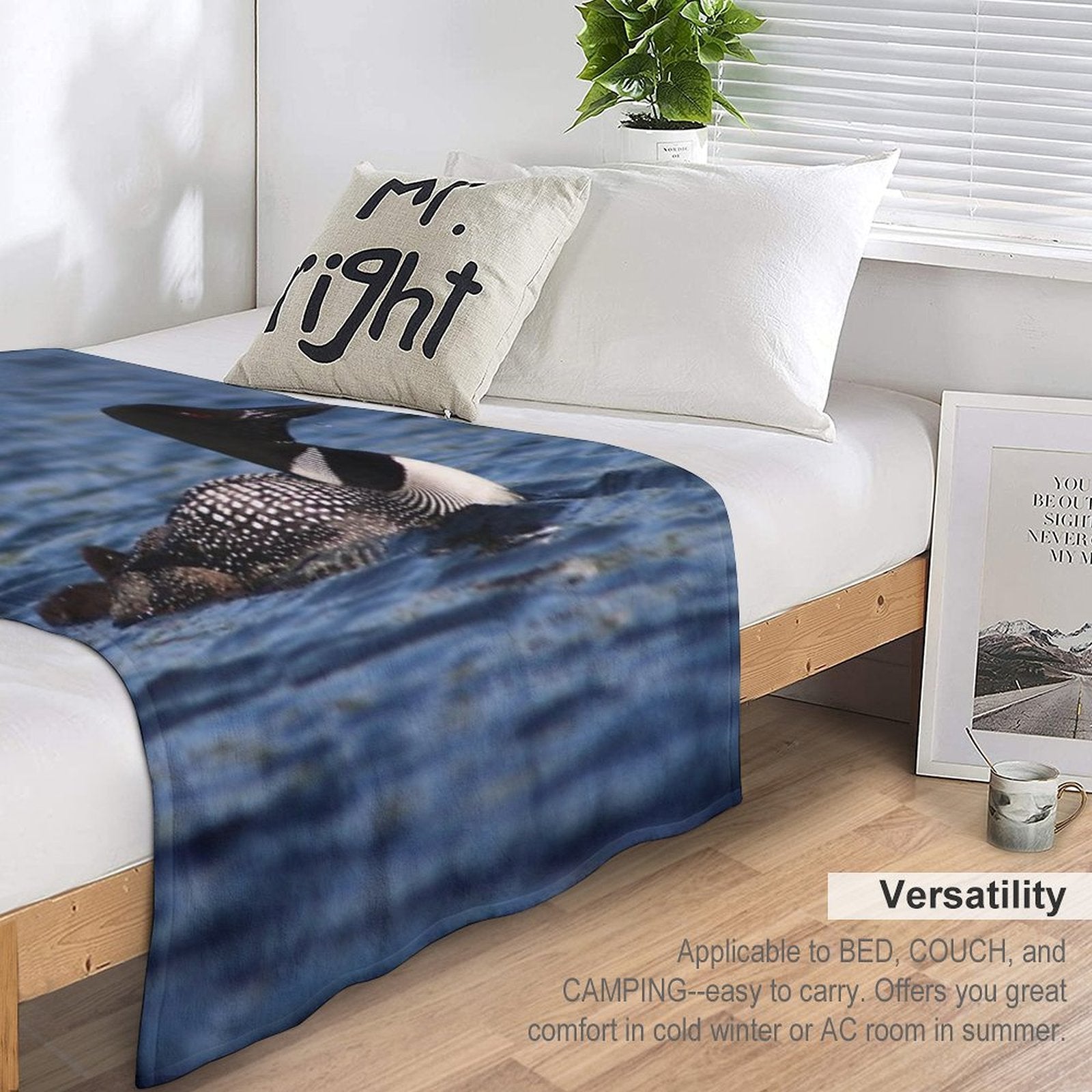 Common Loon Plush Throw Blanket