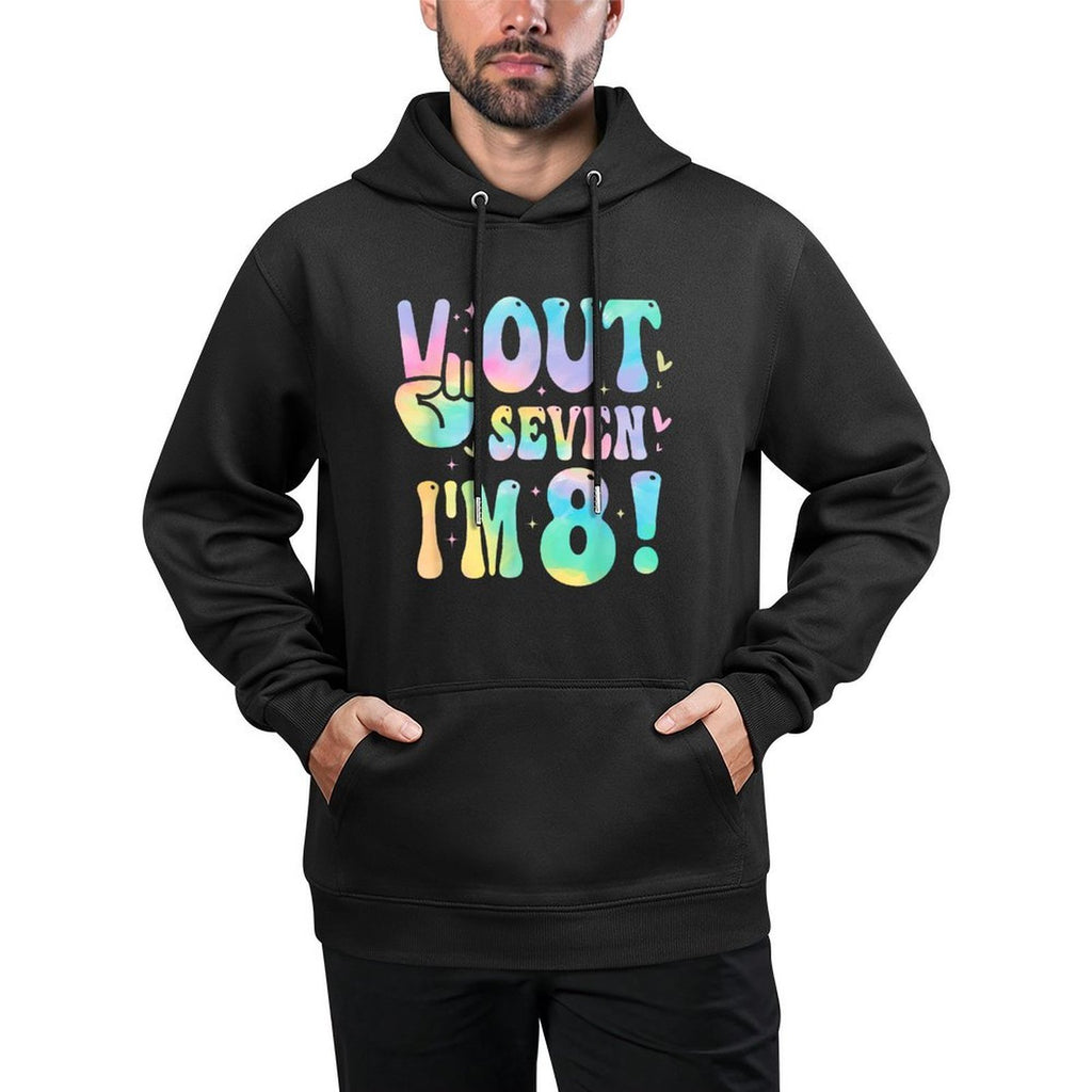 Peace Out Seven I'm 8 Year Old Girl 8th Birthday Tie Dye Unisex Design Hoodie