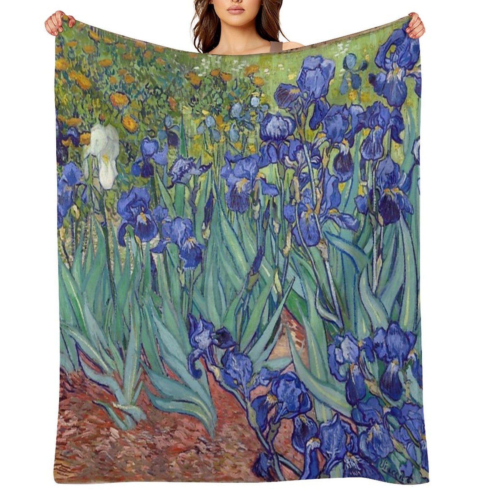 Van Gogh - Irises Anti-pilling Throw Blanket