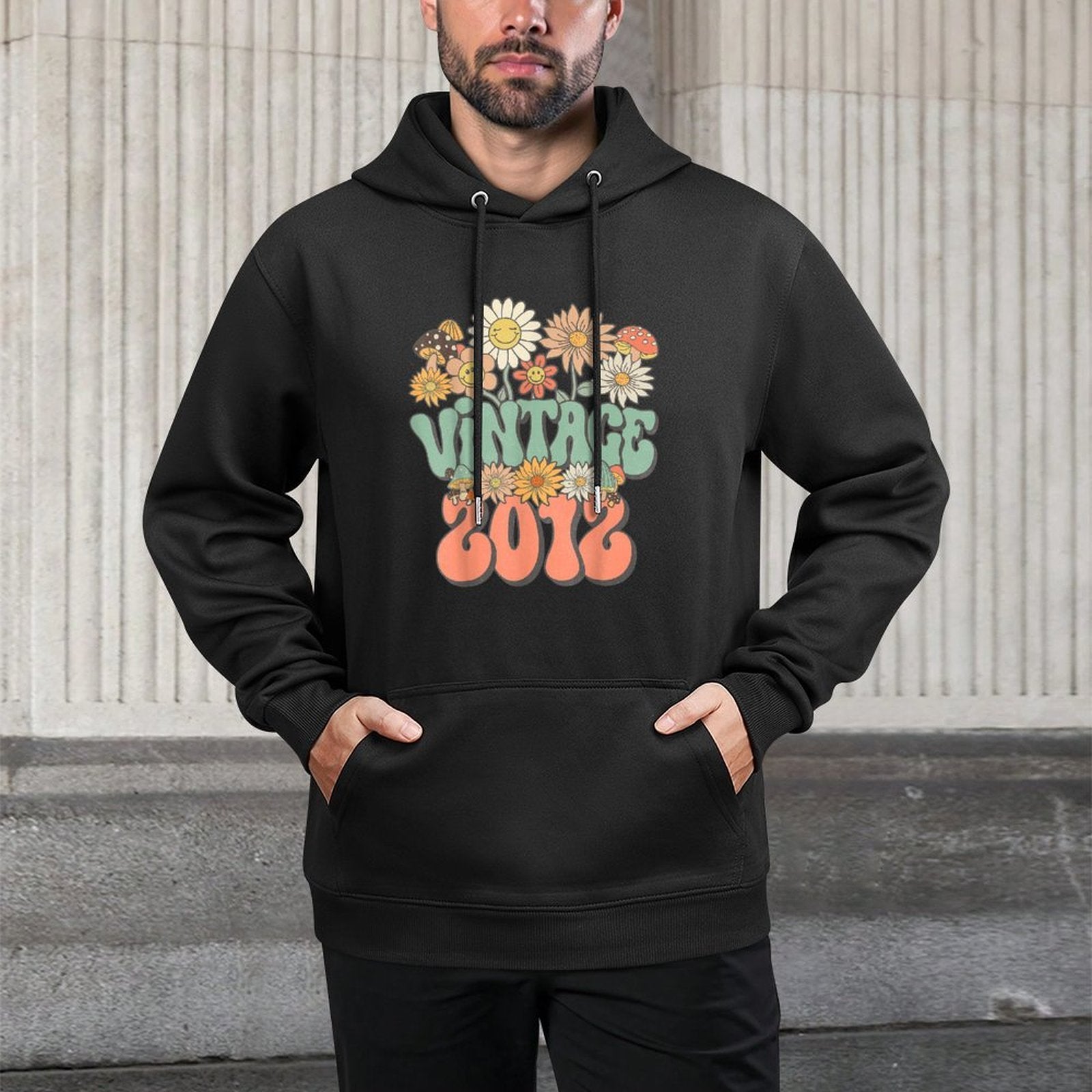 Made In 2012 Wildflower 13th B-day Gifts For Women Retro Groovy Vintage Floral Hippie Daisy 13th Birthday Customizable Surface Hoodie