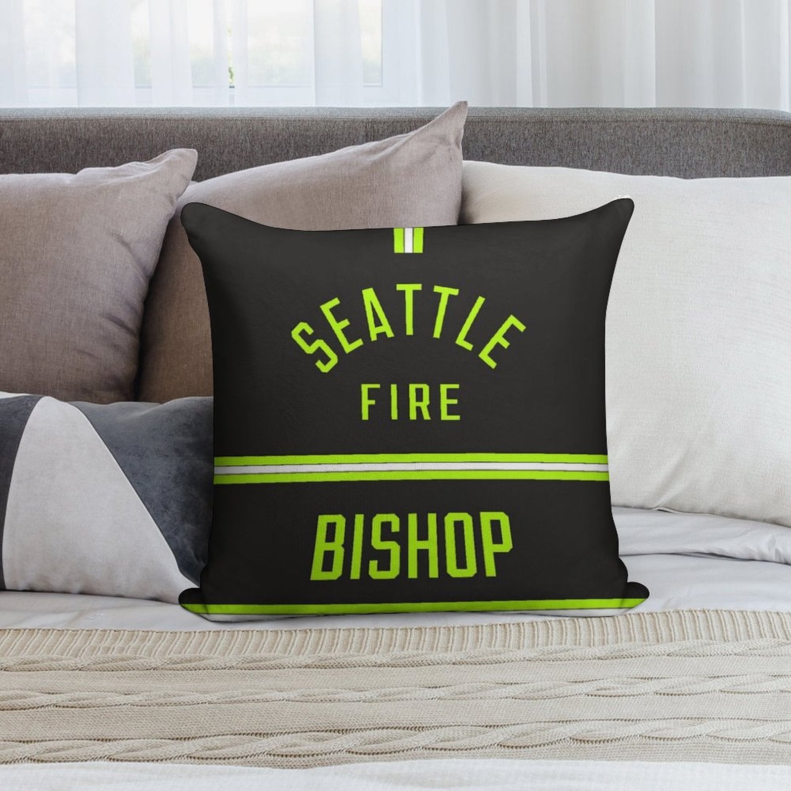 Station 19 - Seattle Fire Bishop Turnouts Pillow Soft Hidden Zipper Throw Pillow