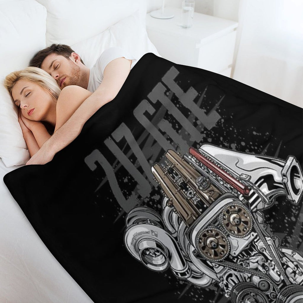 Toyota 2jz Gte Engine Velvety-soft Throw Blanket