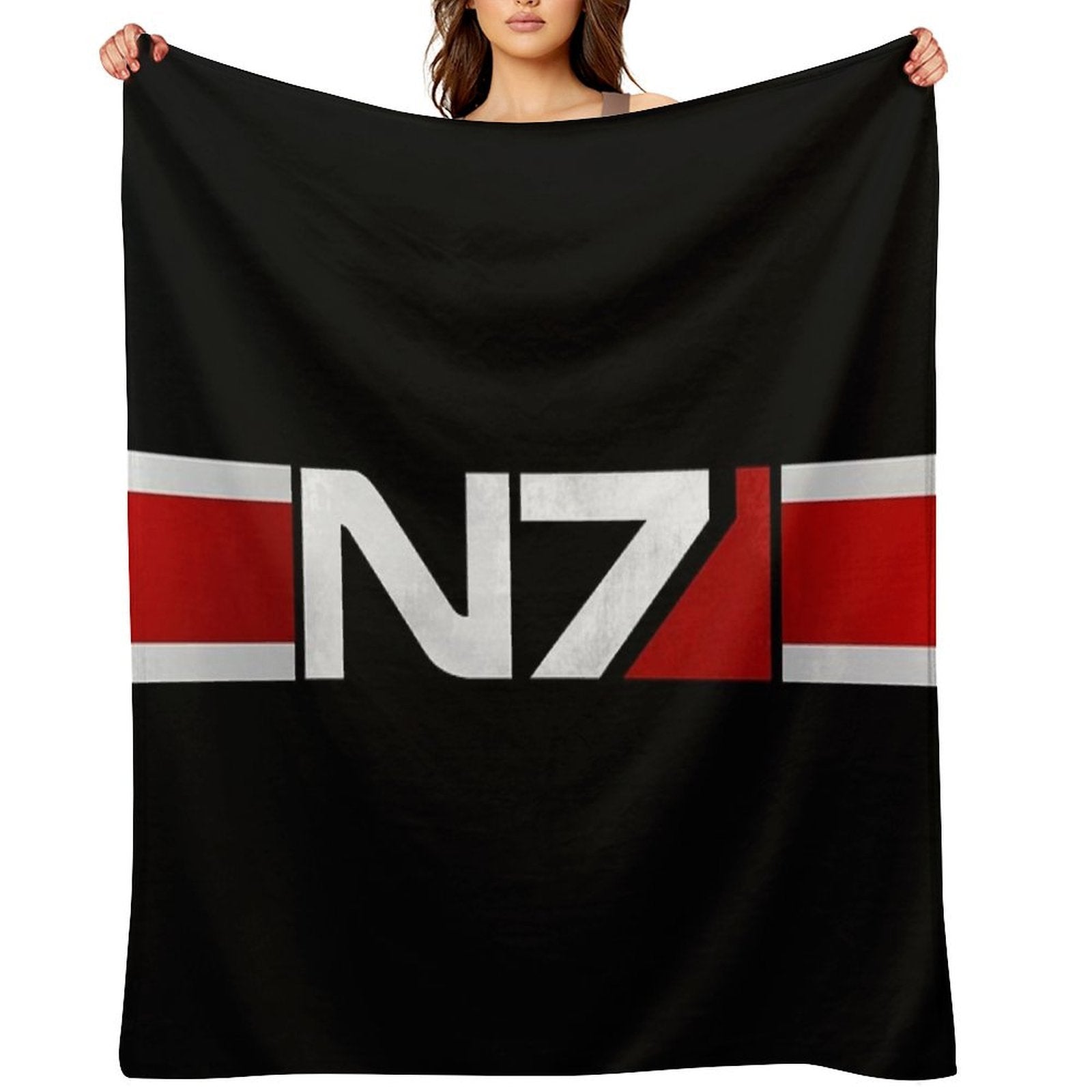 Mass Effect Horizontal N7 Wrinkle-free Throw Blanket