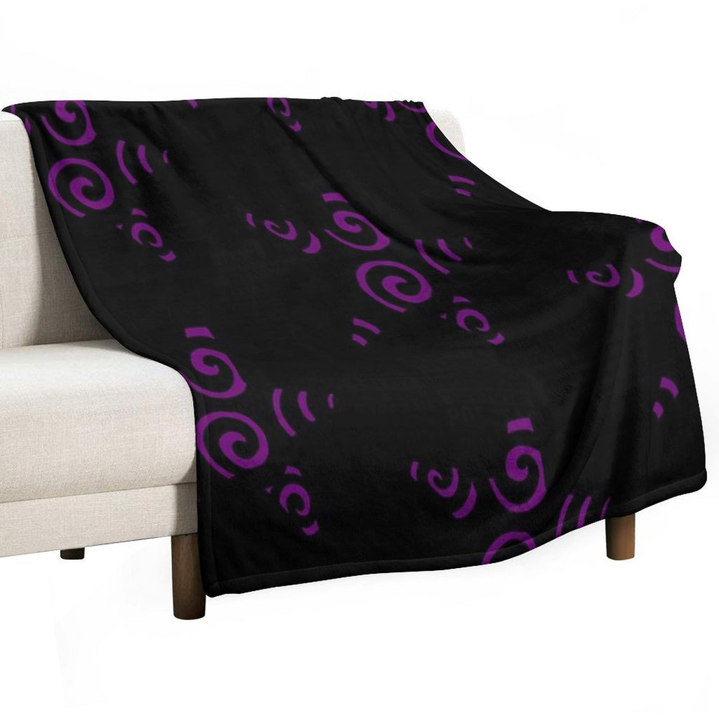 Purple Swirly Star Plush Throw Blanket