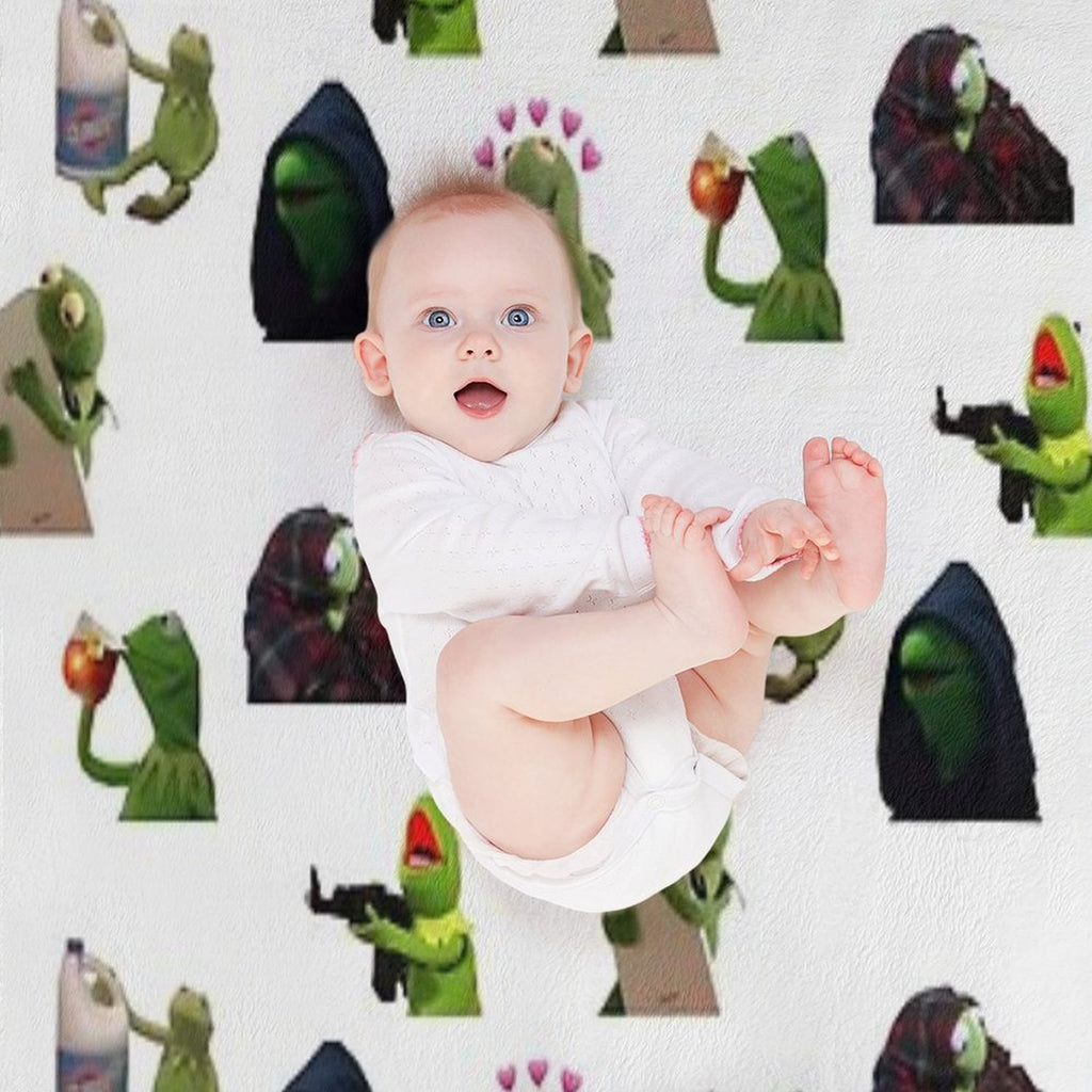 Kermit Meme Sticker Pack Shrink-resistant Throw Blanket
