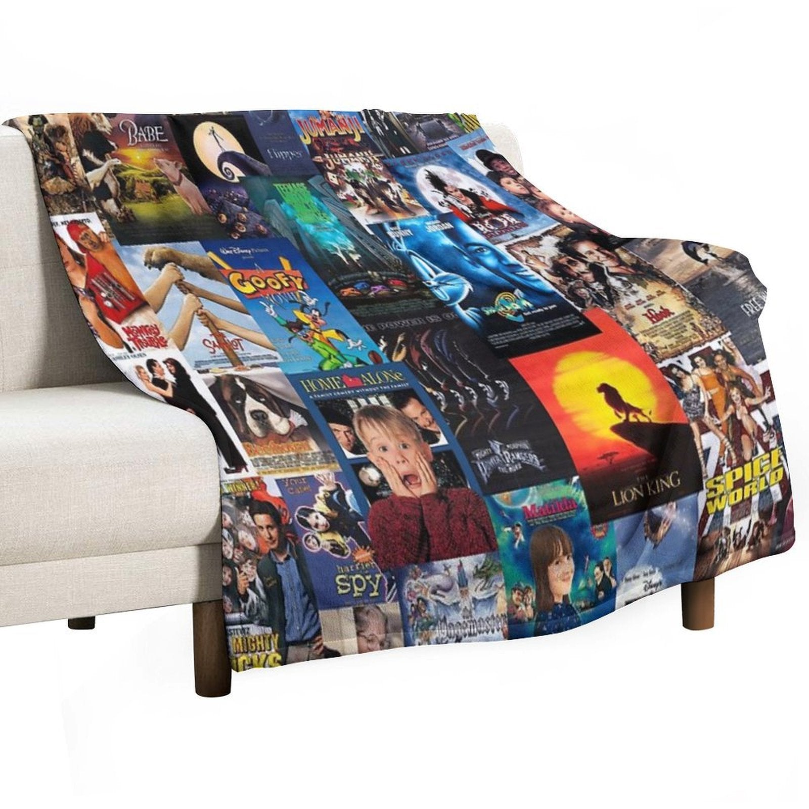 90s Childhood Movie Posters Easy Care Throw Blanket