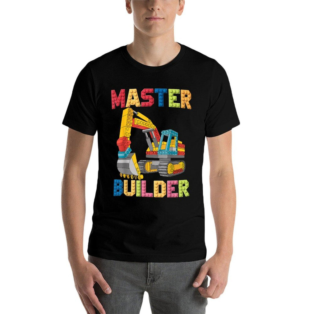 Master Builder Toys For Kids Men Building Blocks Excavator Comfortable T-Shirt
