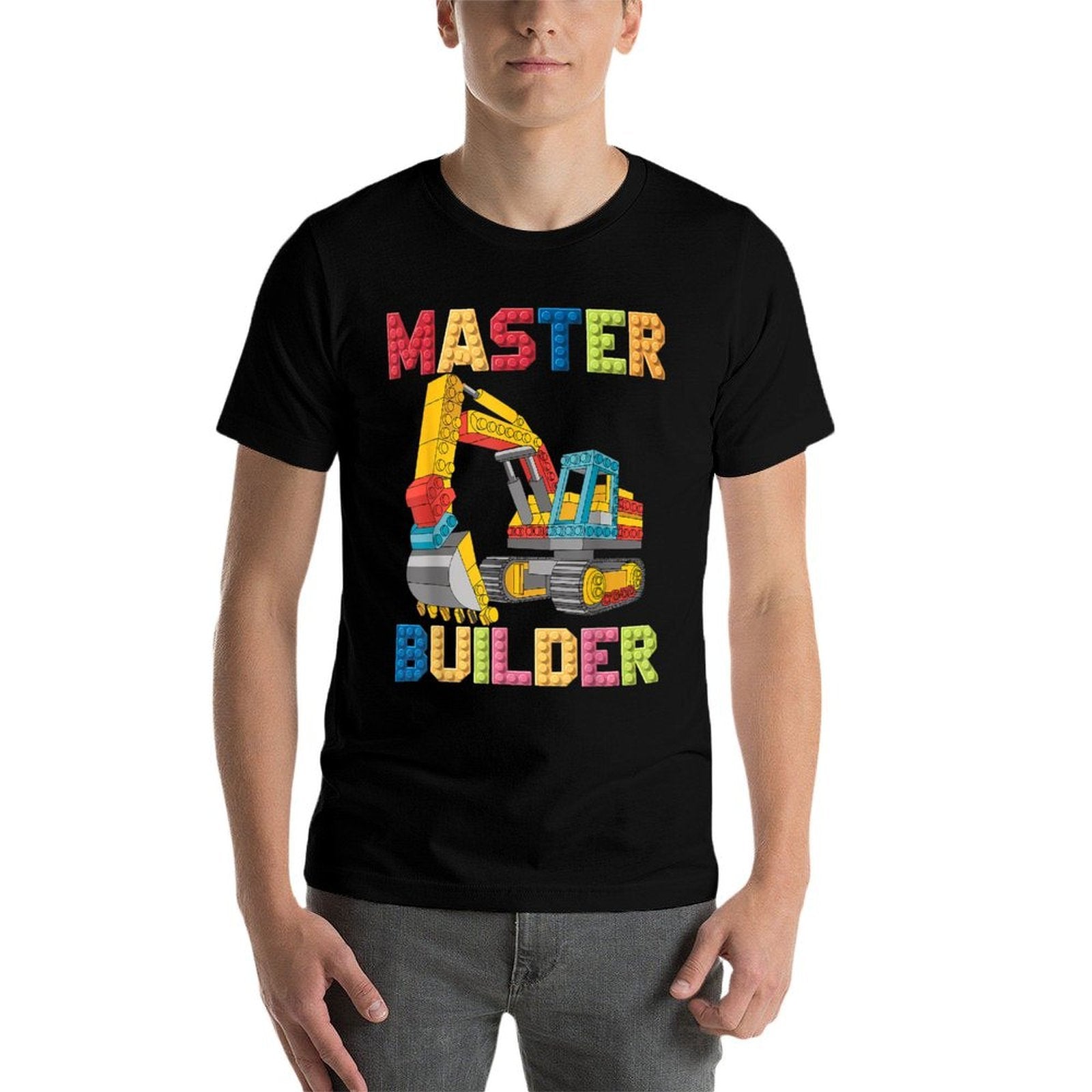 Master Builder Toys For Kids Men Building Blocks Excavator Comfortable T-Shirt