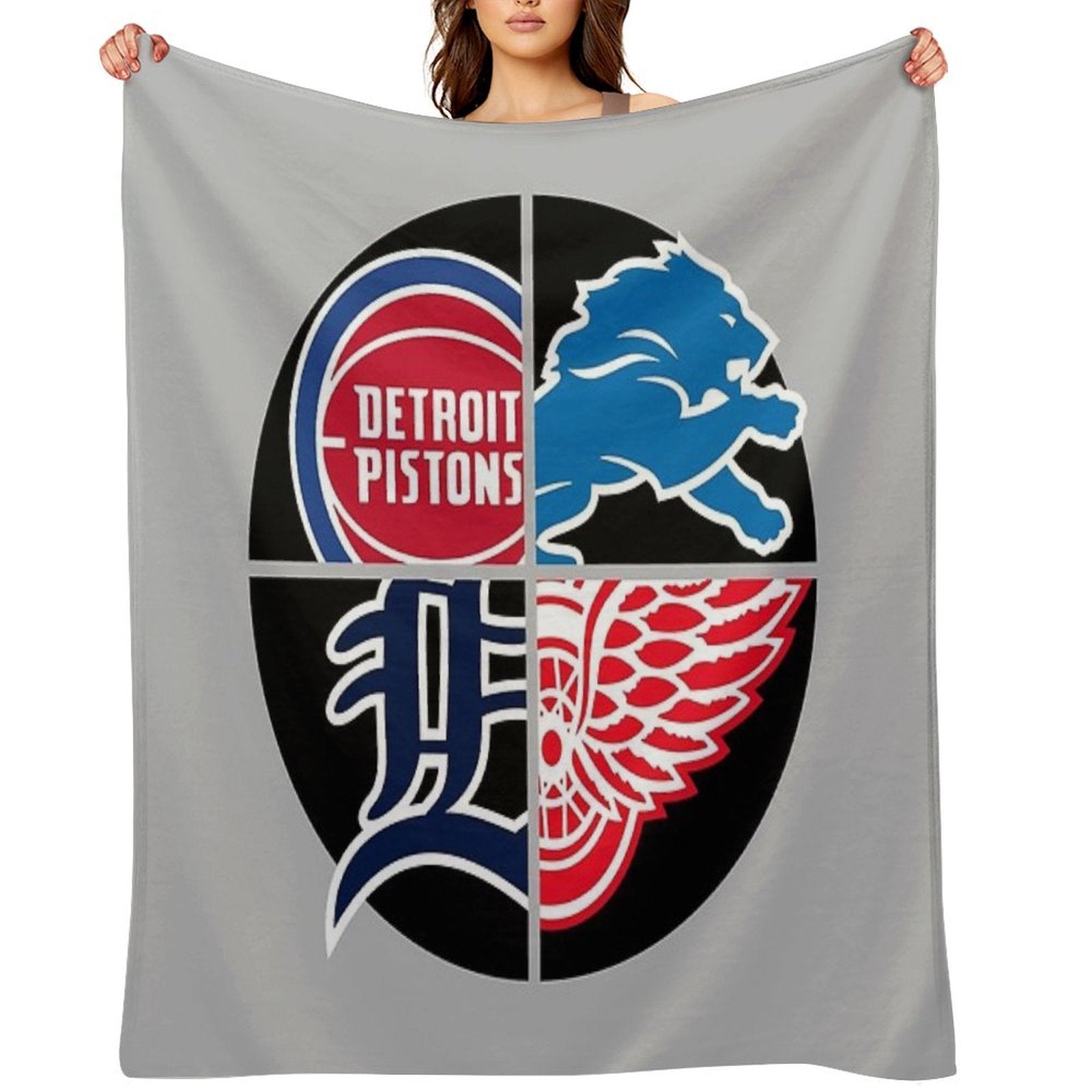 Detroit Sports Quad Wrinkle-free Throw Blanket