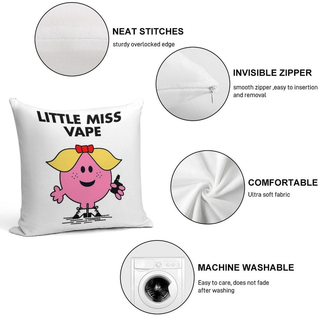 Little Miss Vape Soft Decorative Cover Throw Pillow
