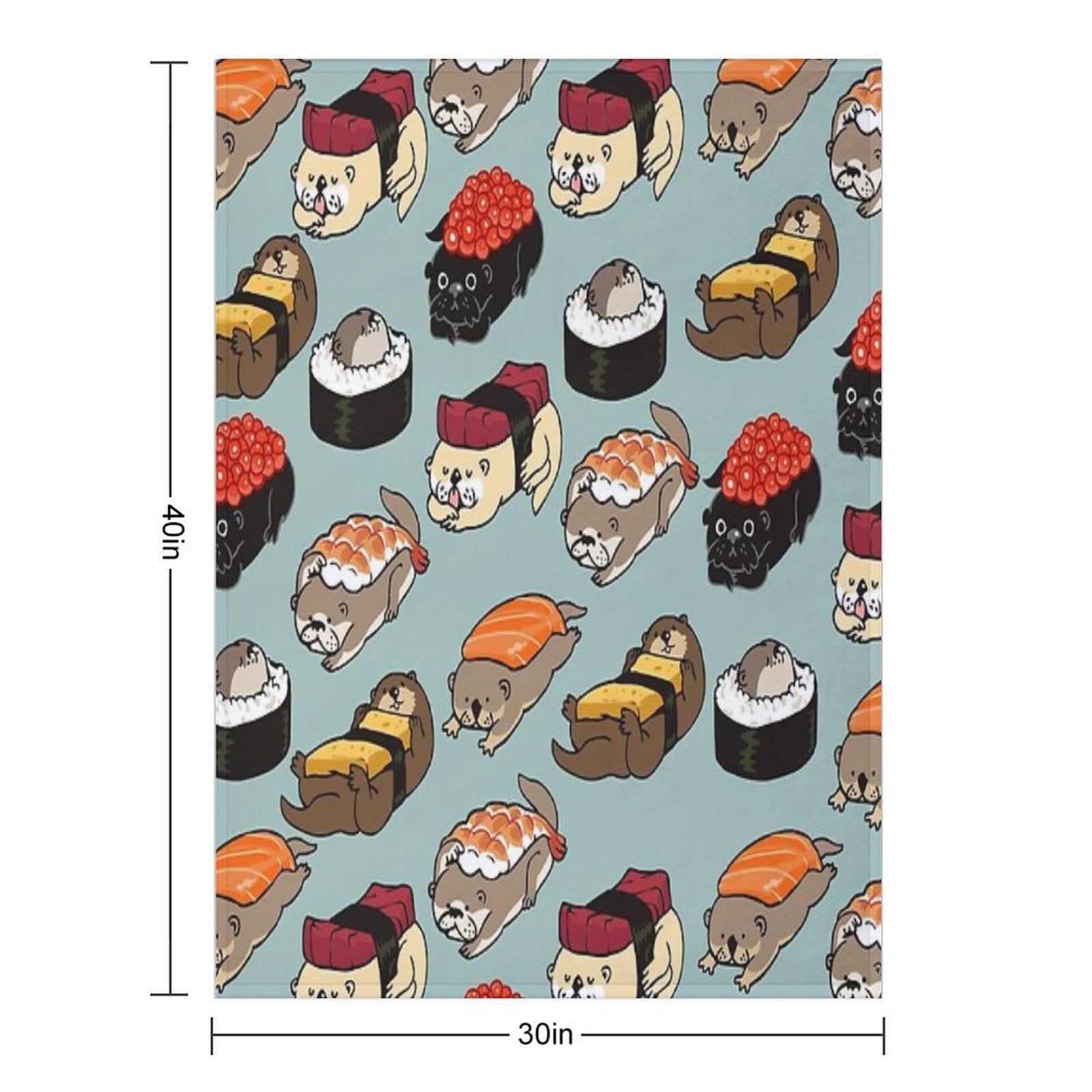 Sushi Otter Plush Throw Blanket