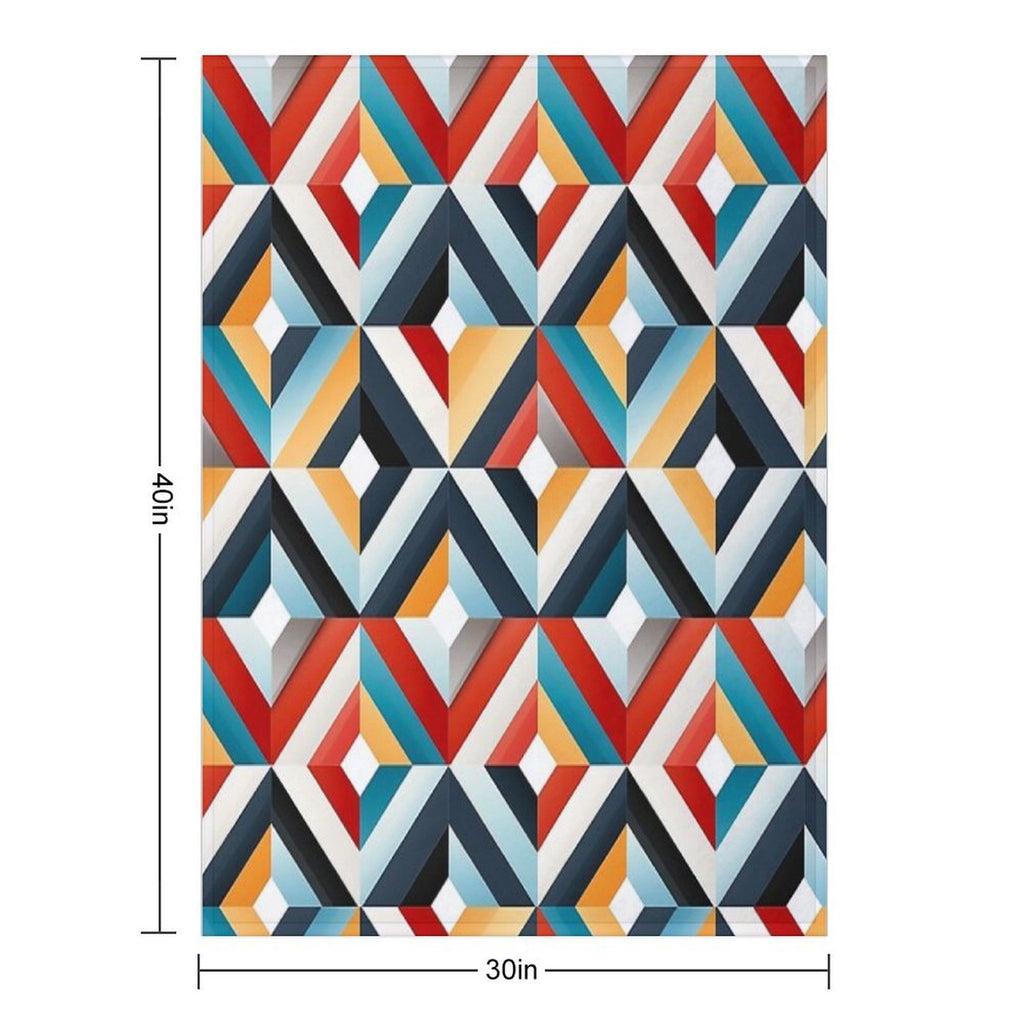 Seamless Pattern Design Geometric Shapes Machine-washable Throw Blanket
