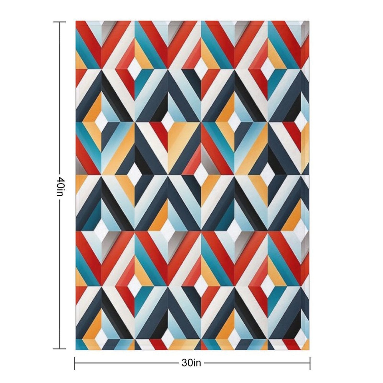 Seamless Pattern Design Geometric Shapes Machine-washable Throw Blanket