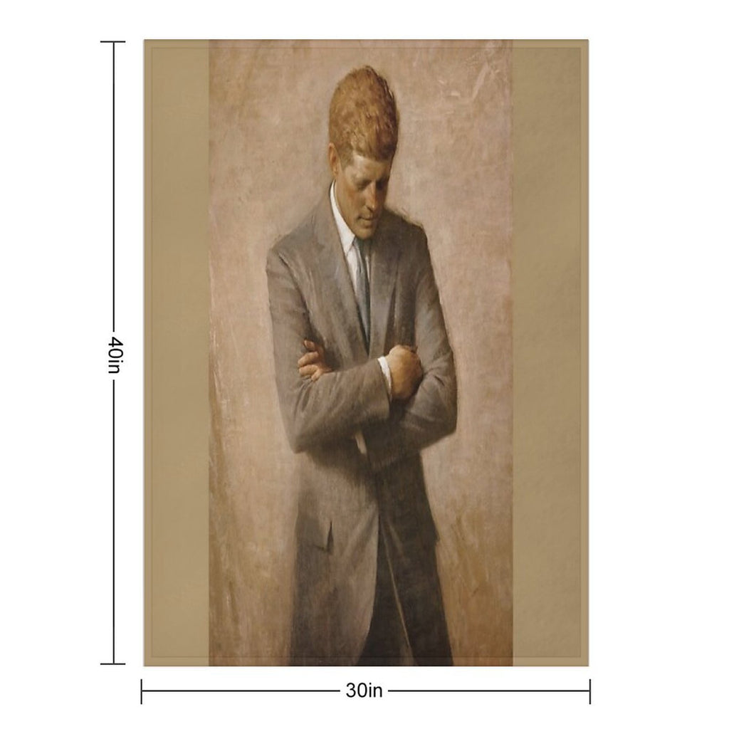 John F Kennedy Official Portrait by Aaron Shikler Versatility Throw Blanket