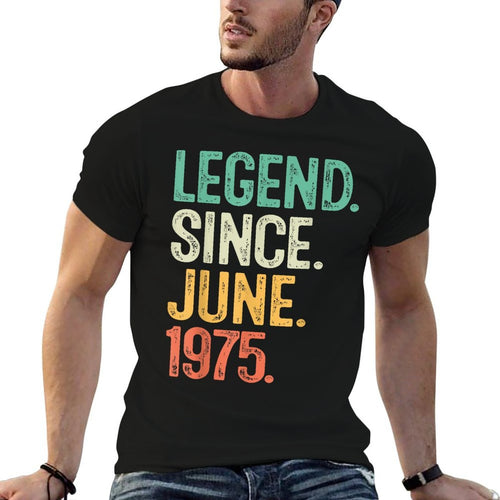 50 Years Old Gifts Legend June 1975 50th Birthday Men Women  Heathered Texture T-Shirt