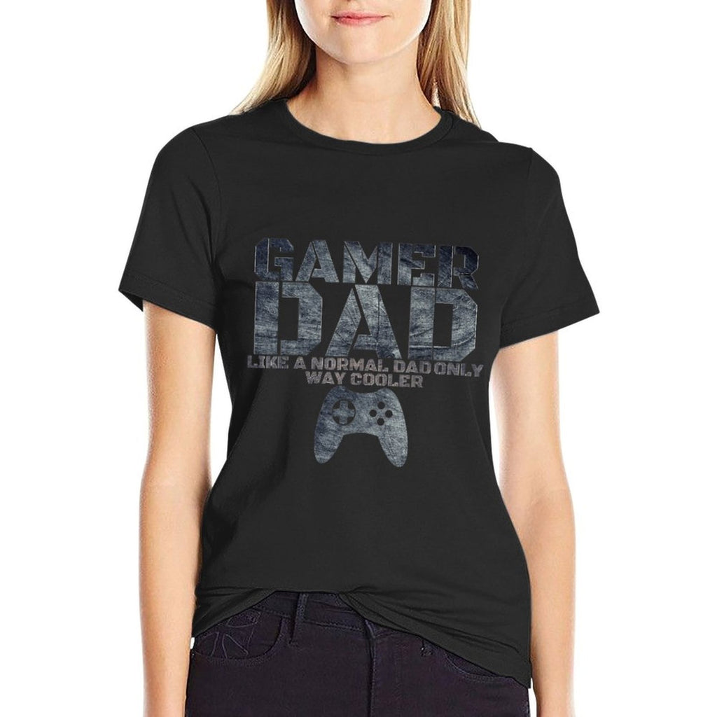 Funny Father Dad Daddy Husband Tshirt Gamer Dad  Rolled Sleeves T-Shirt