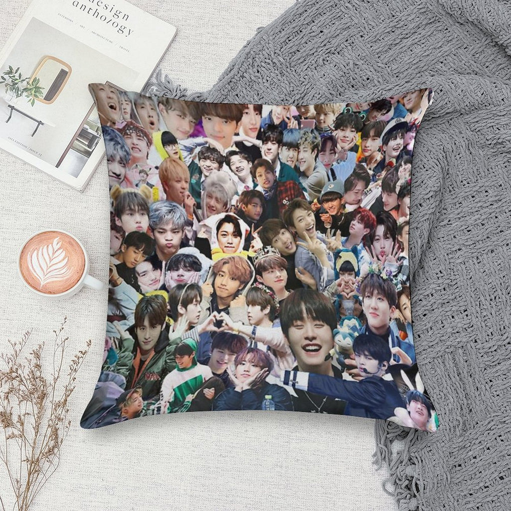Stray Kids Soft Short Plush Fabric Throw Pillow