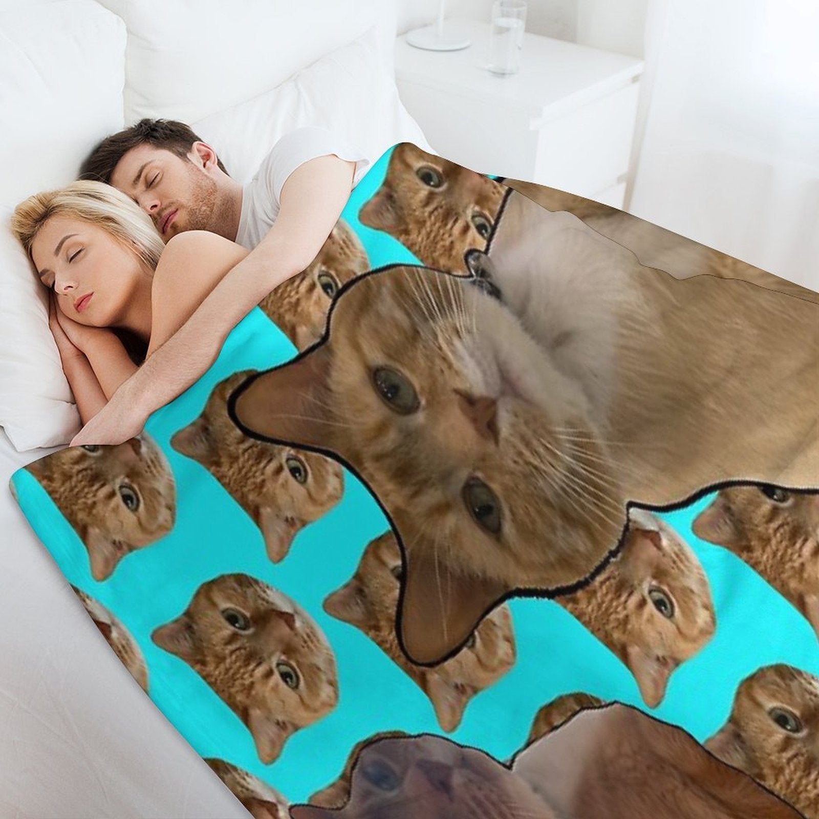Field of Ginger Cats Named Steve Easy Care Throw Blanket