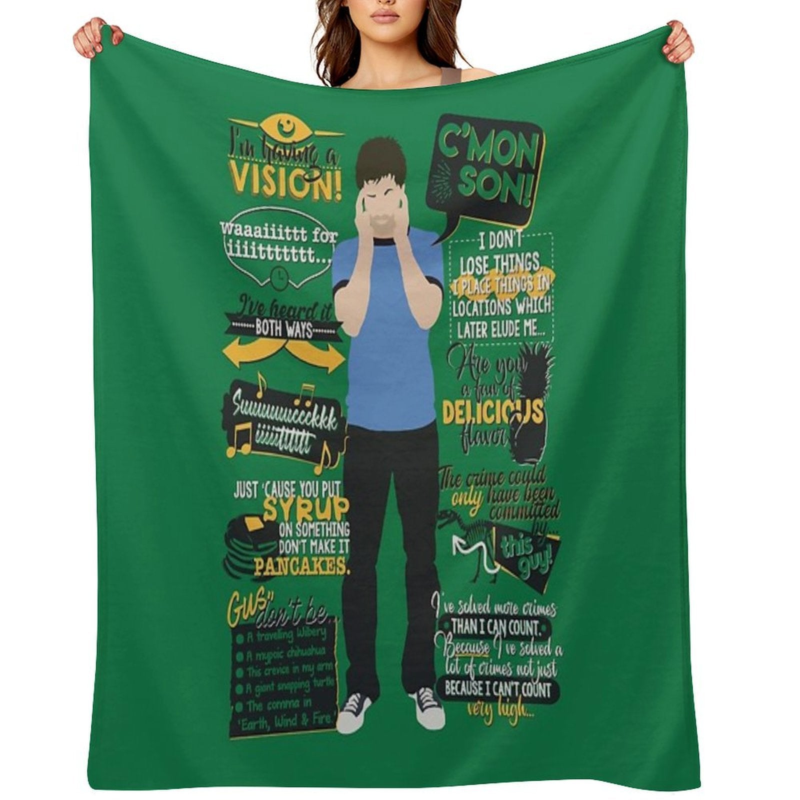 Psych - Shawn Spencer Quotes Sustainable Throw Blanket