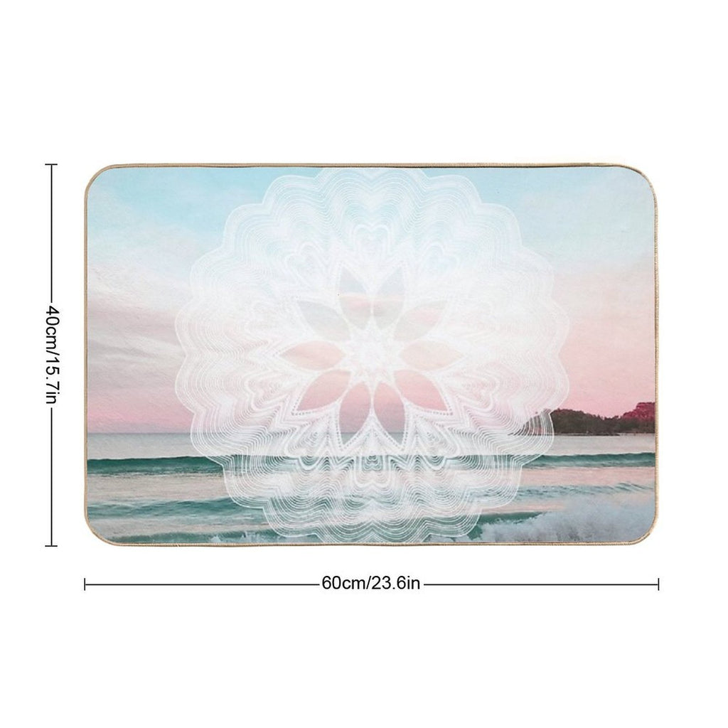 Seashell Surf Mandala  Long-Lasting Bath Mat