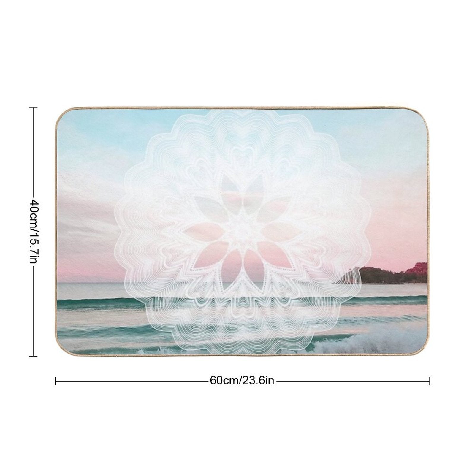 Seashell Surf Mandala  Long-Lasting Bath Mat