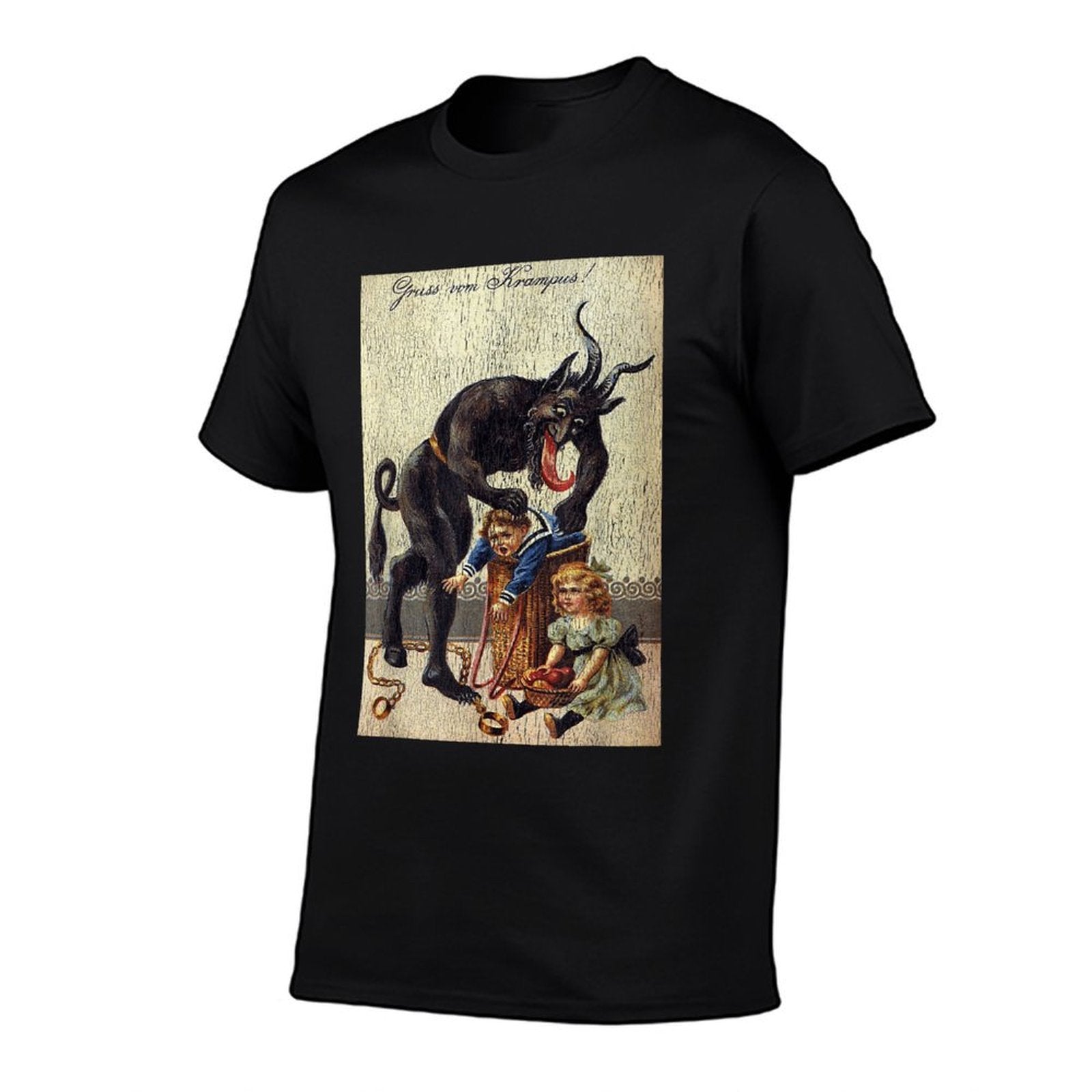 Gruss Vom Krampus Horror Christmas Art Creepy Evil Santa Fun  High-quality Stitching T-Shirt