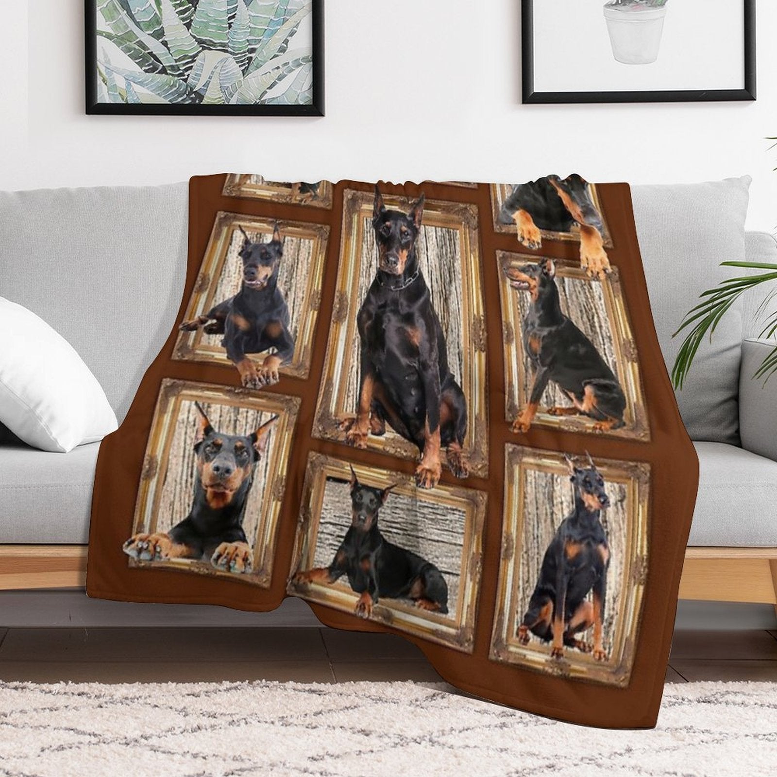 Doberman Pinscher Dobermann Dog Lightweight Throw Blanket