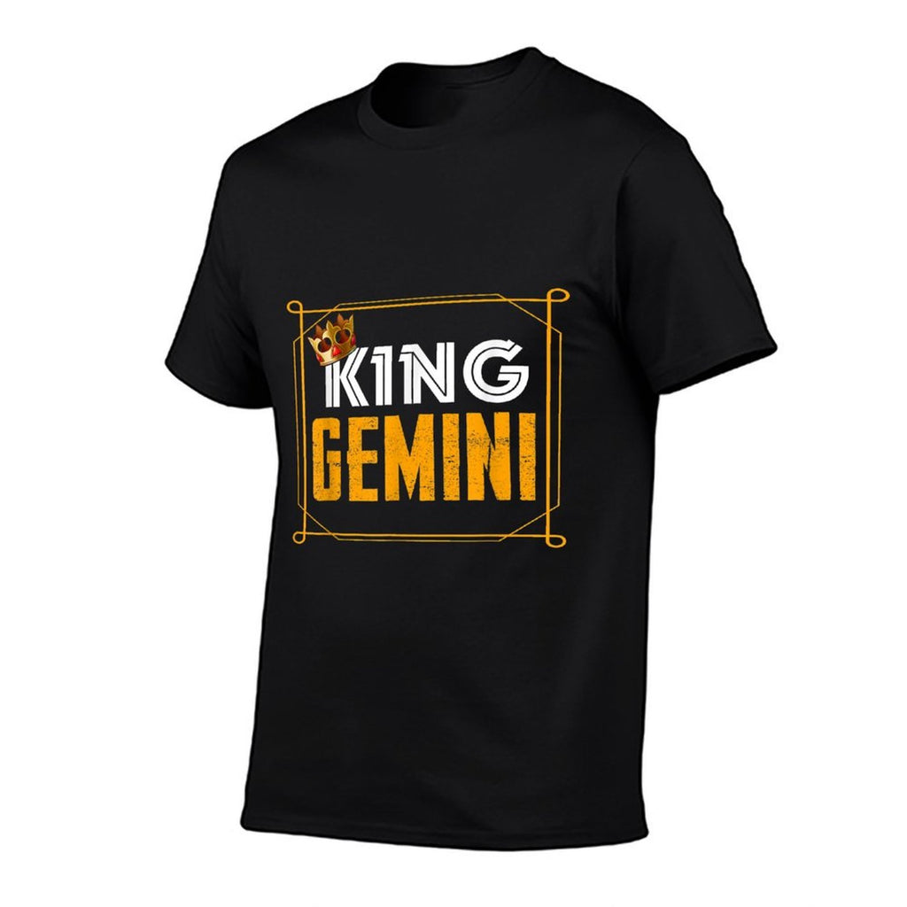 Funny King Gemini Zodiac Sign June May Birthday Boys Men  Trendy Pattern T-Shirt