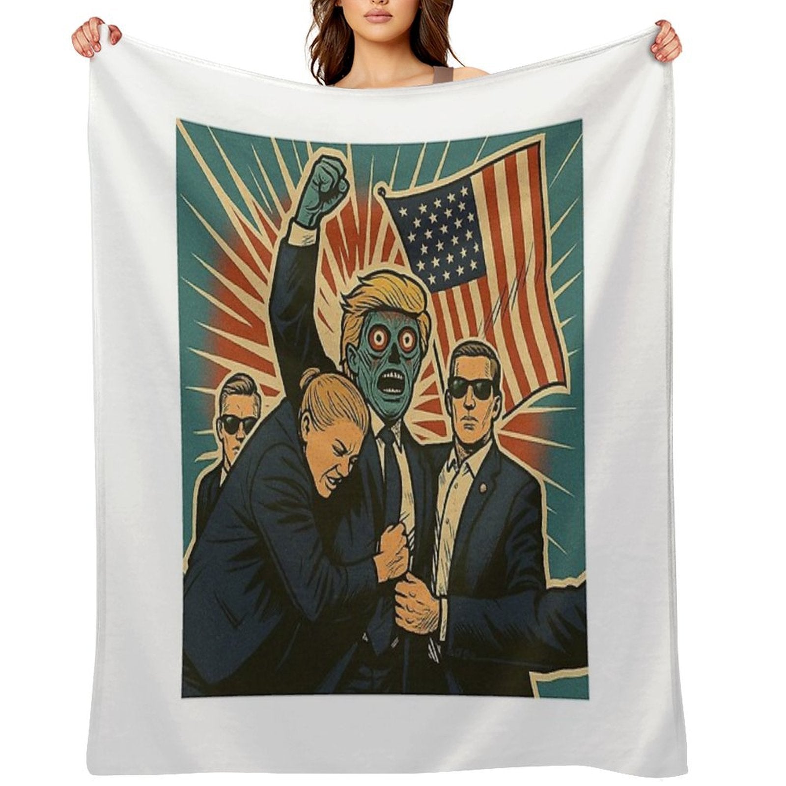 They Live Trump Assassination Parody Versatility Throw Blanket