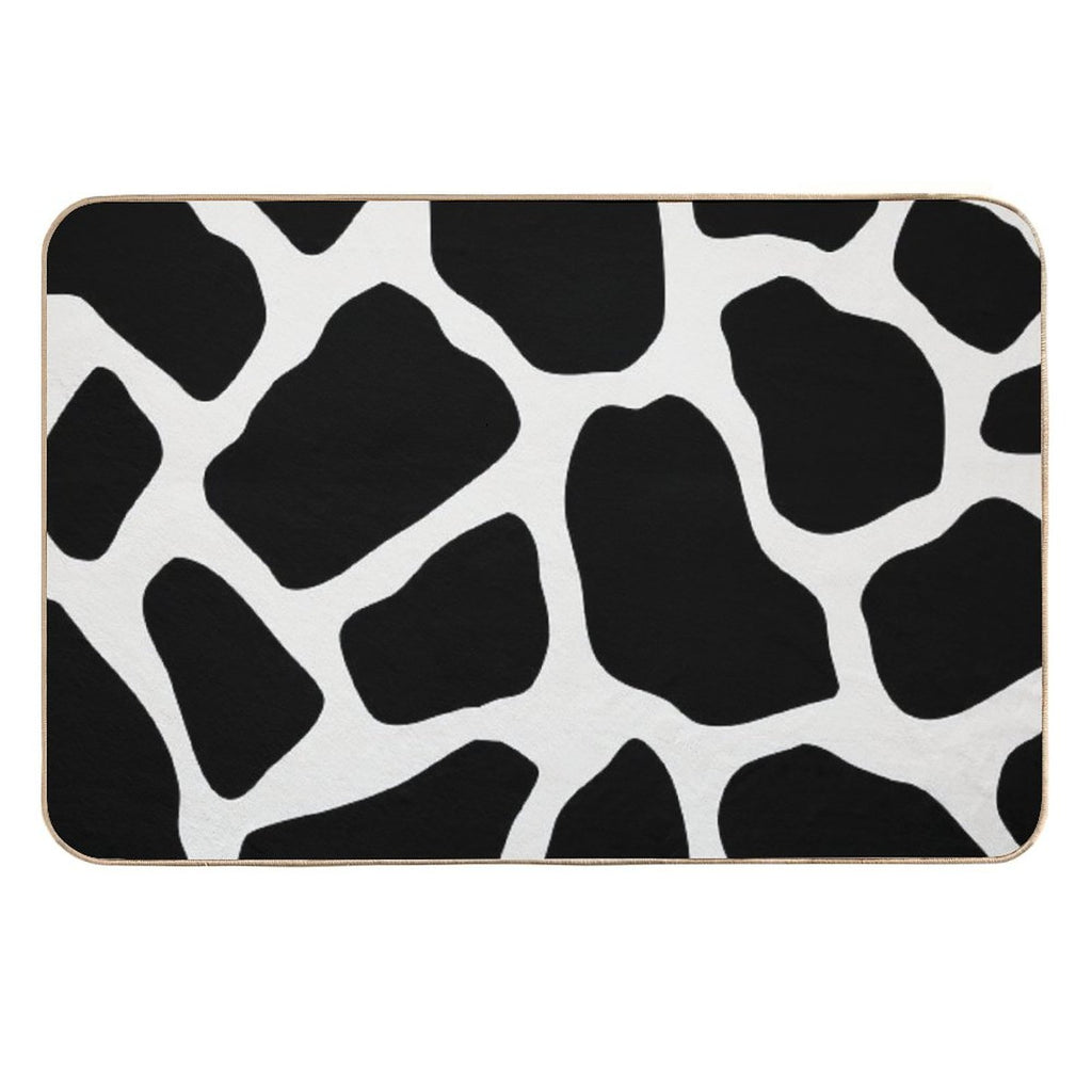 Black Abstract Pebbles Pattern  Slip-Resistant Bath Mat