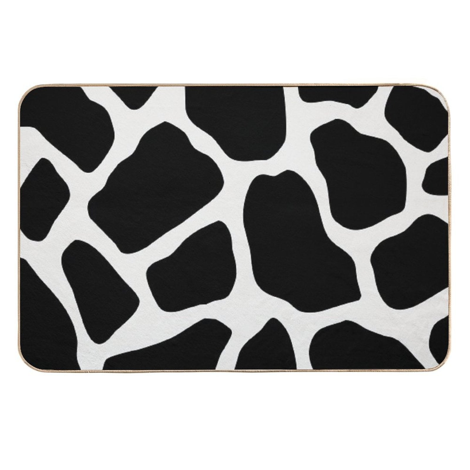 Black Abstract Pebbles Pattern  Slip-Resistant Bath Mat