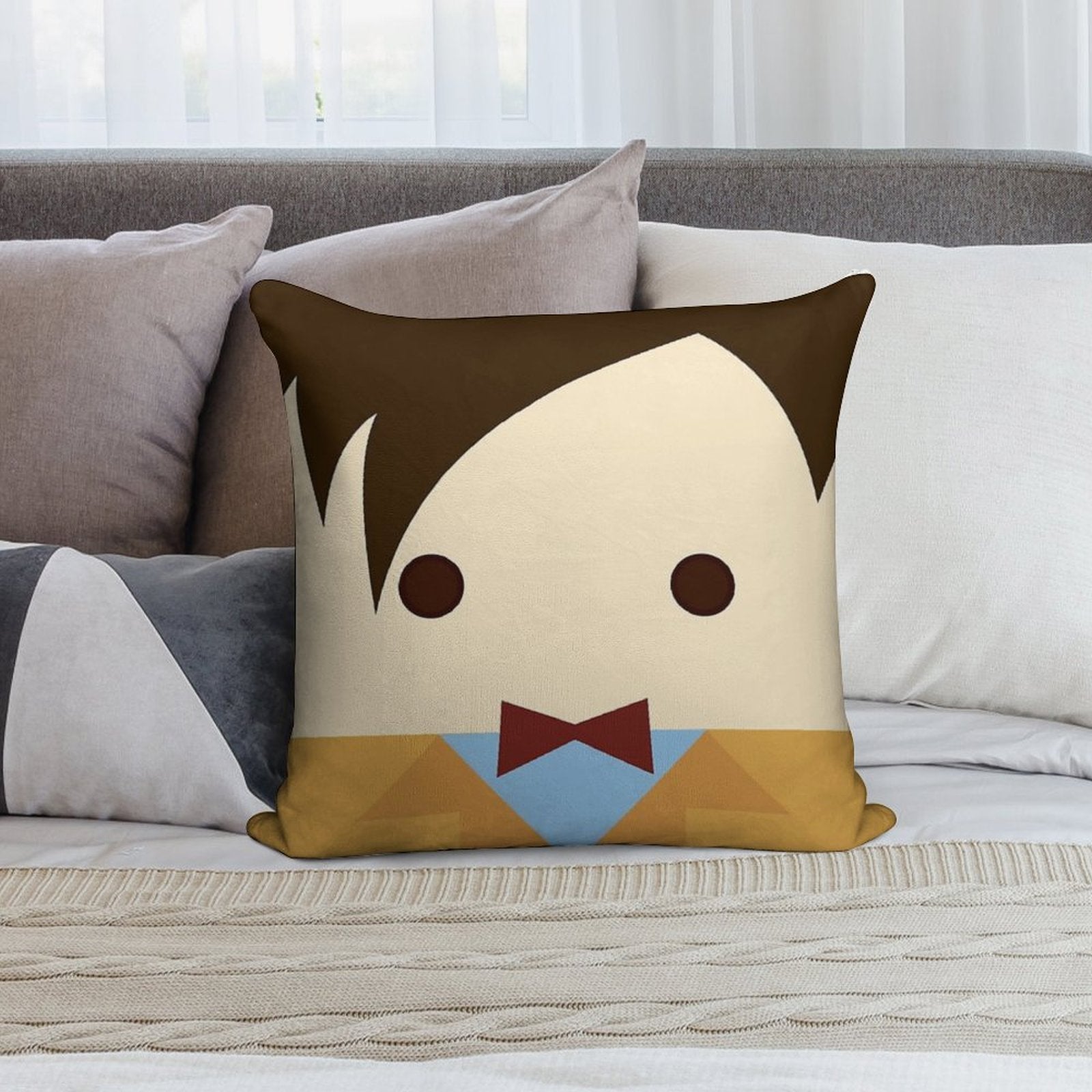 11th Doctor, Matt Smith Soft Durable Construction Throw Pillow
