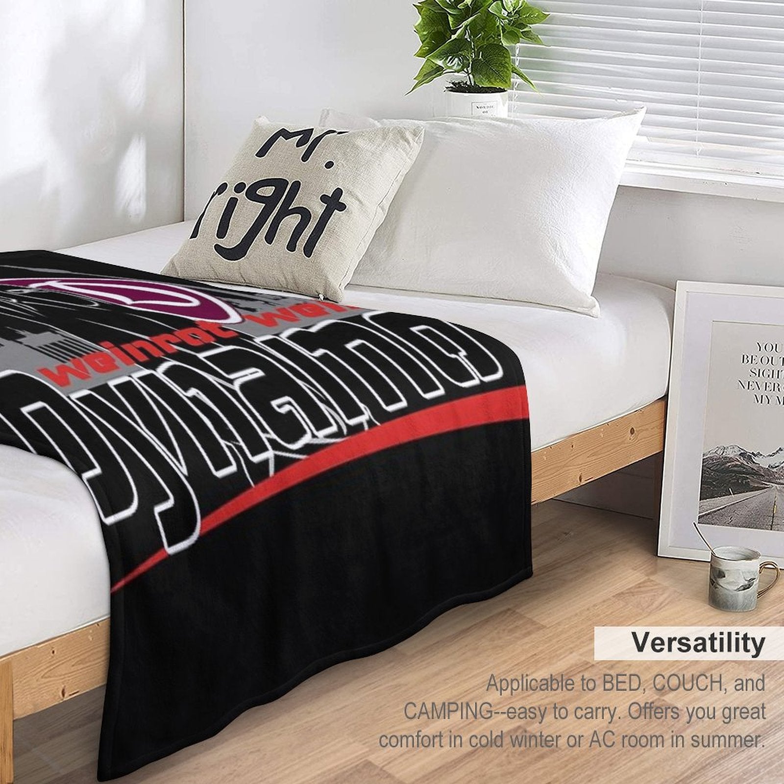 Burgundy White Dynamo Plush Throw Blanket