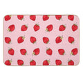 Cute Strawberries Pattern Red Pink Pastel Aesthetic  Easy Maintenance Bath Mat