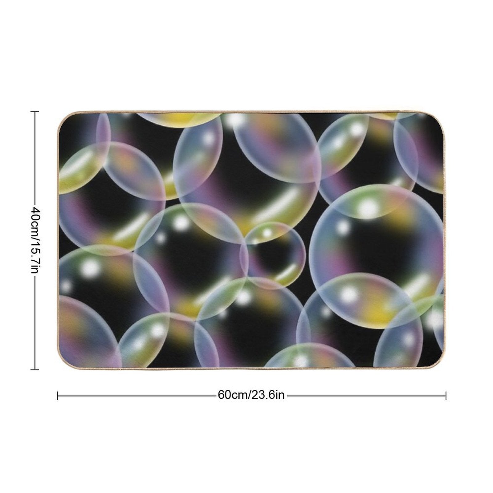 Overlapping Bubbles Pattern (Large)  Odorless Bath Mat