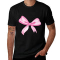 Aesthetic Pink Bow in Watercolor on Black Premium  Moisture-wicking T-Shirt