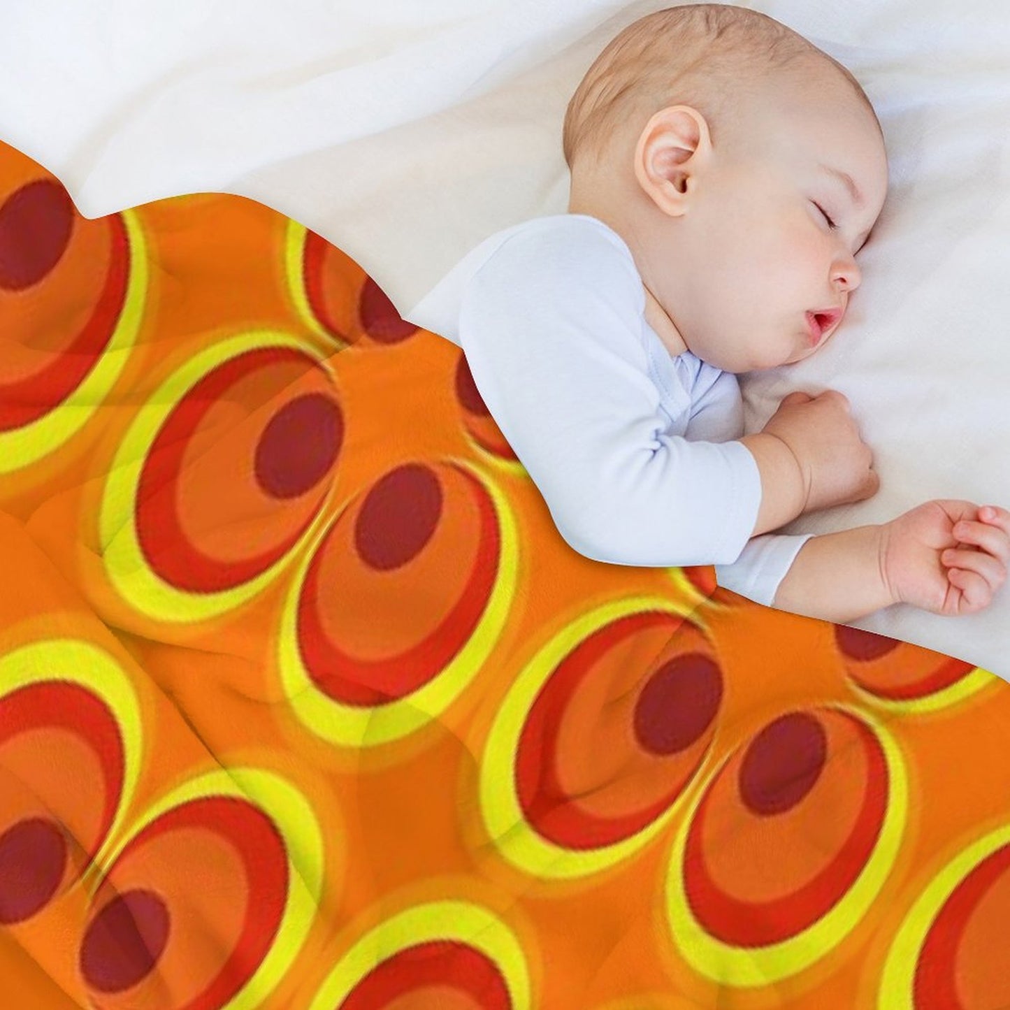 1970s Burnt Orange Retro Design Travel-friendly Throw Blanket