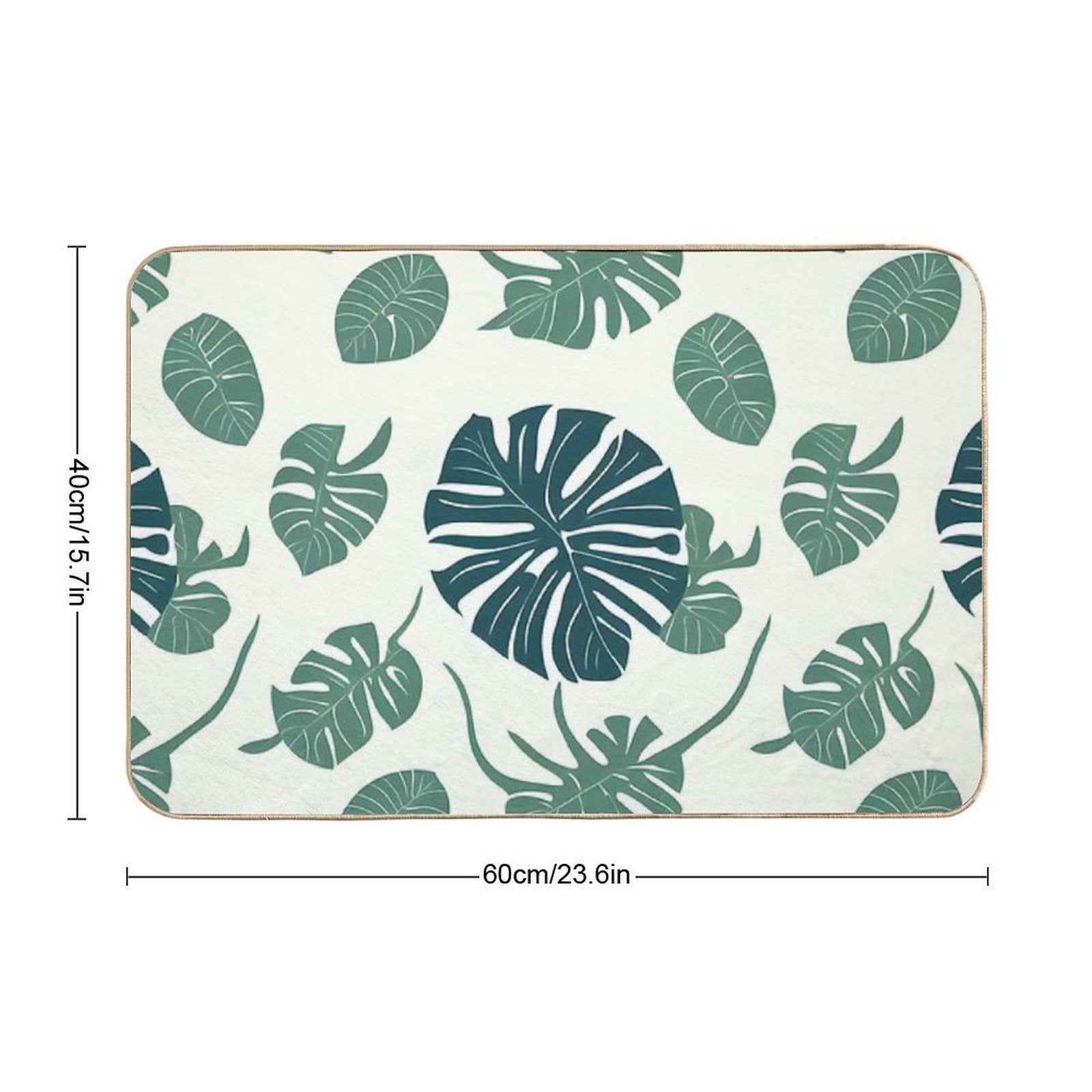 Abstract Monstera Leaf Pattern  Eco-Friendly Bath Mat