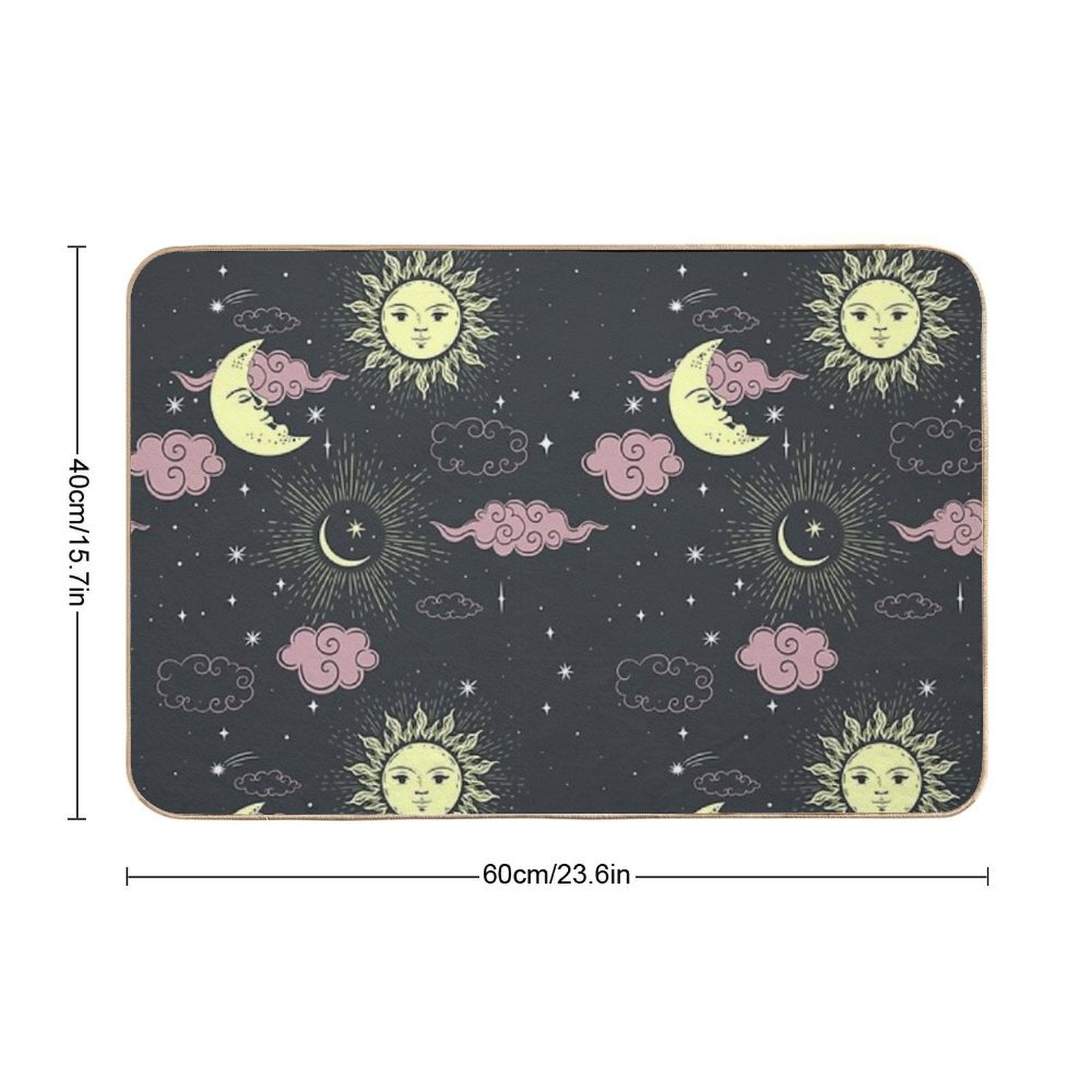 Stars And Moon Pattern  Absorbent Bath Mat
