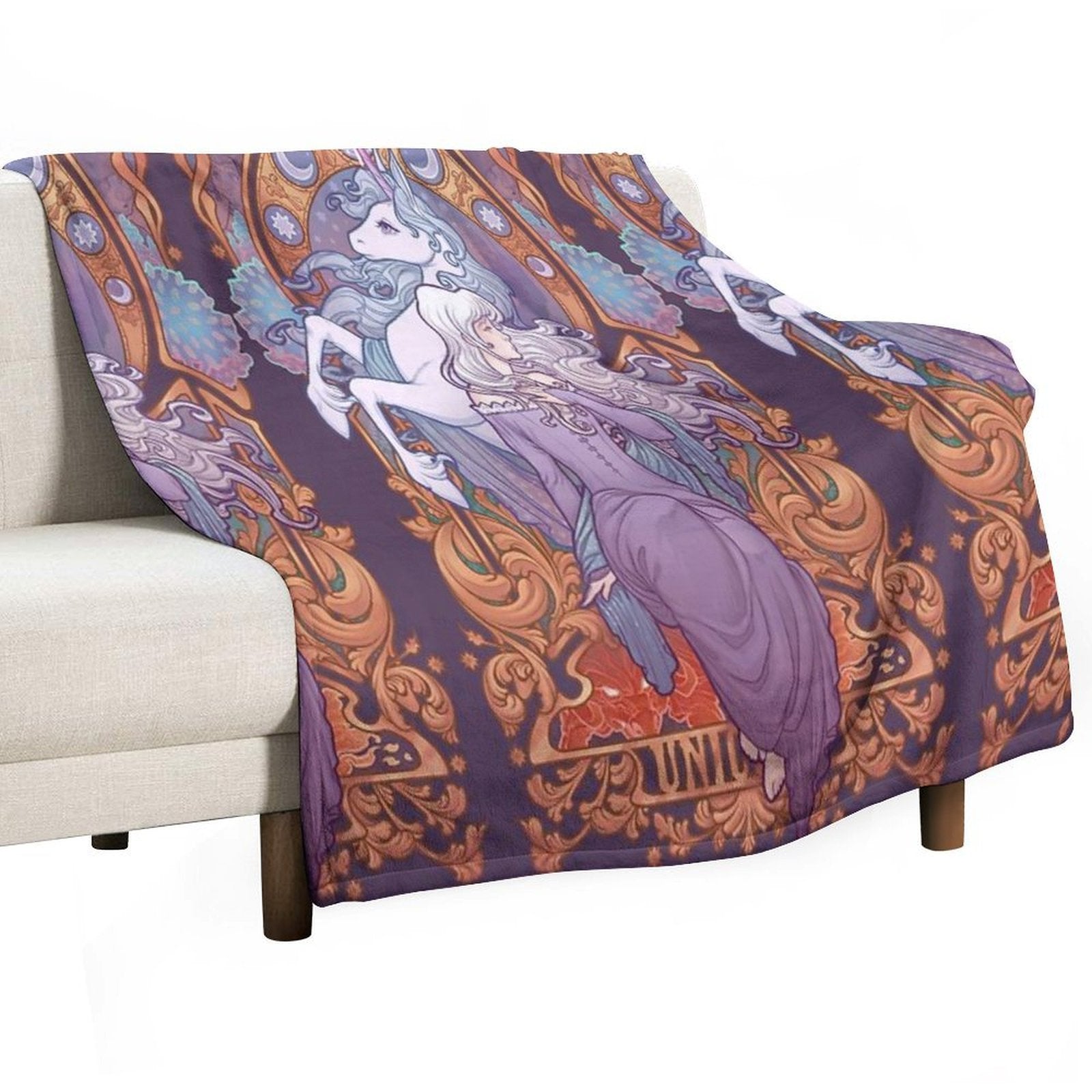 Lady Amalthea - The Last Unicorn Compact Throw Blanket