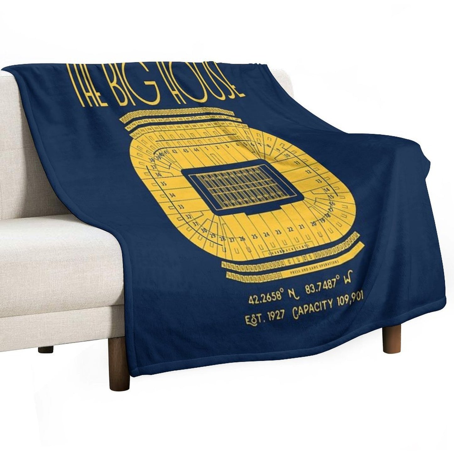 Michigan Football Big House Stadium Poster Print Shrink-resistant Throw Blanket