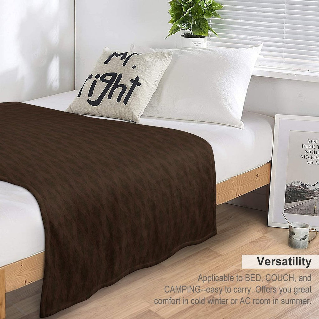 Rust - Antique Repeating Pattern Easy Care Throw Blanket