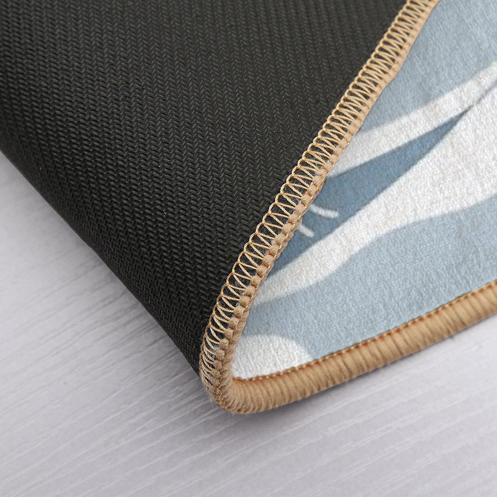Light Blue Japanese Waves  Multi-Purpose Bath Mat