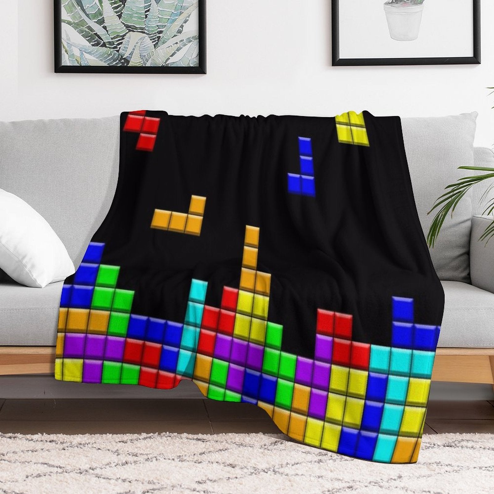 Retro Game Pattern Machine-washable Throw Blanket