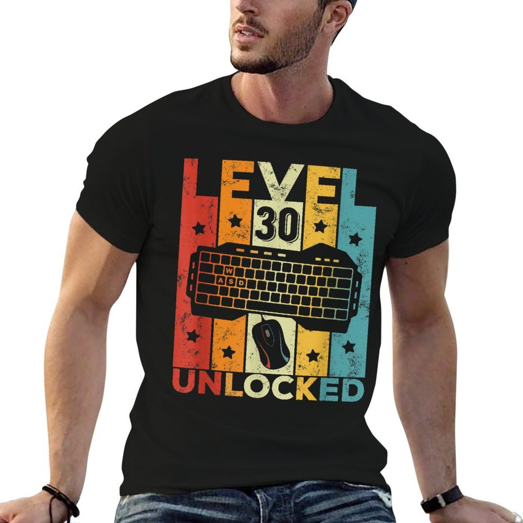 Level 30 Unlocked Gaming Keyboard 30th Birthday Men Women  Cotton T-Shirt