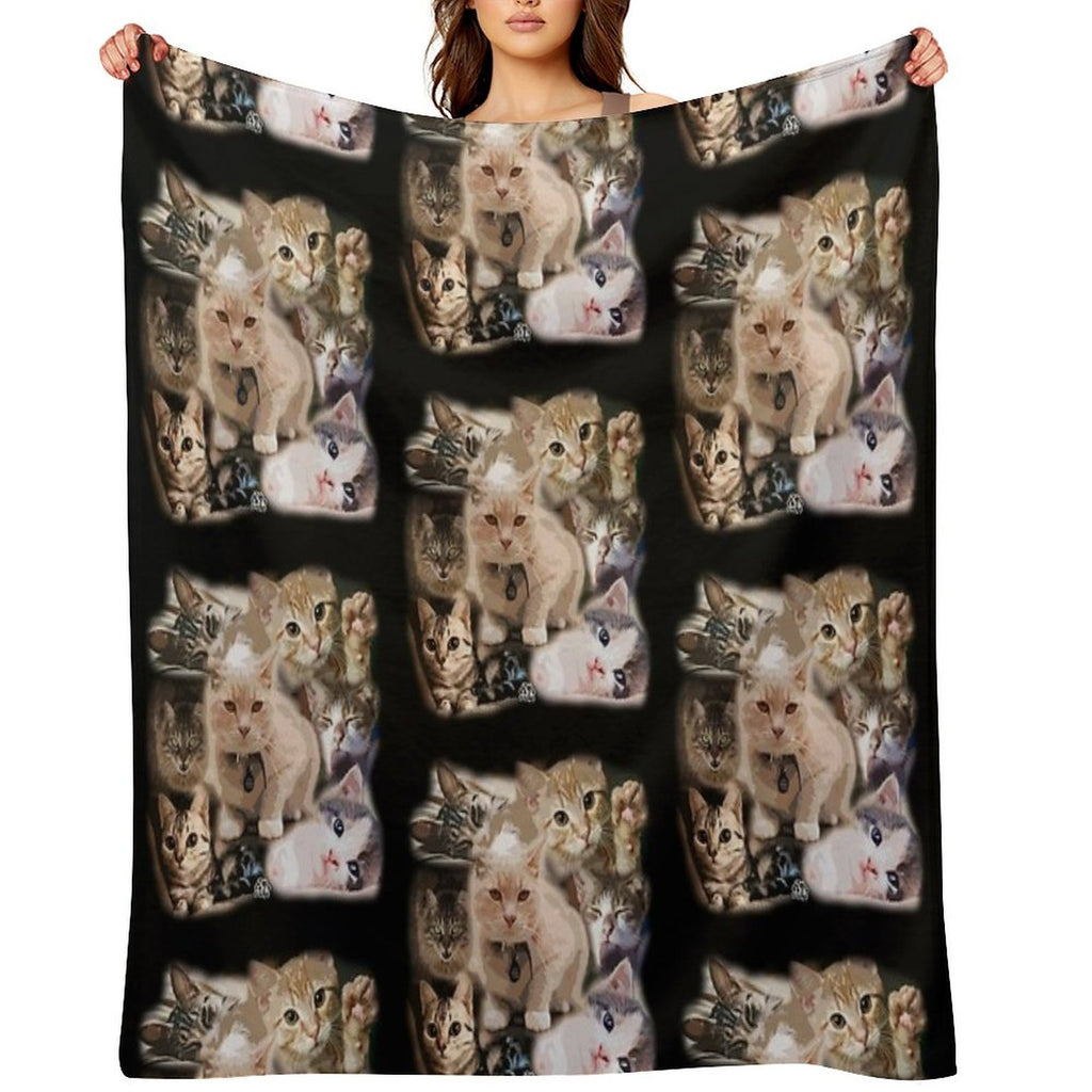 The Cute Cats - Lovely Kitten & Cats Eco-conscious Throw Blanket