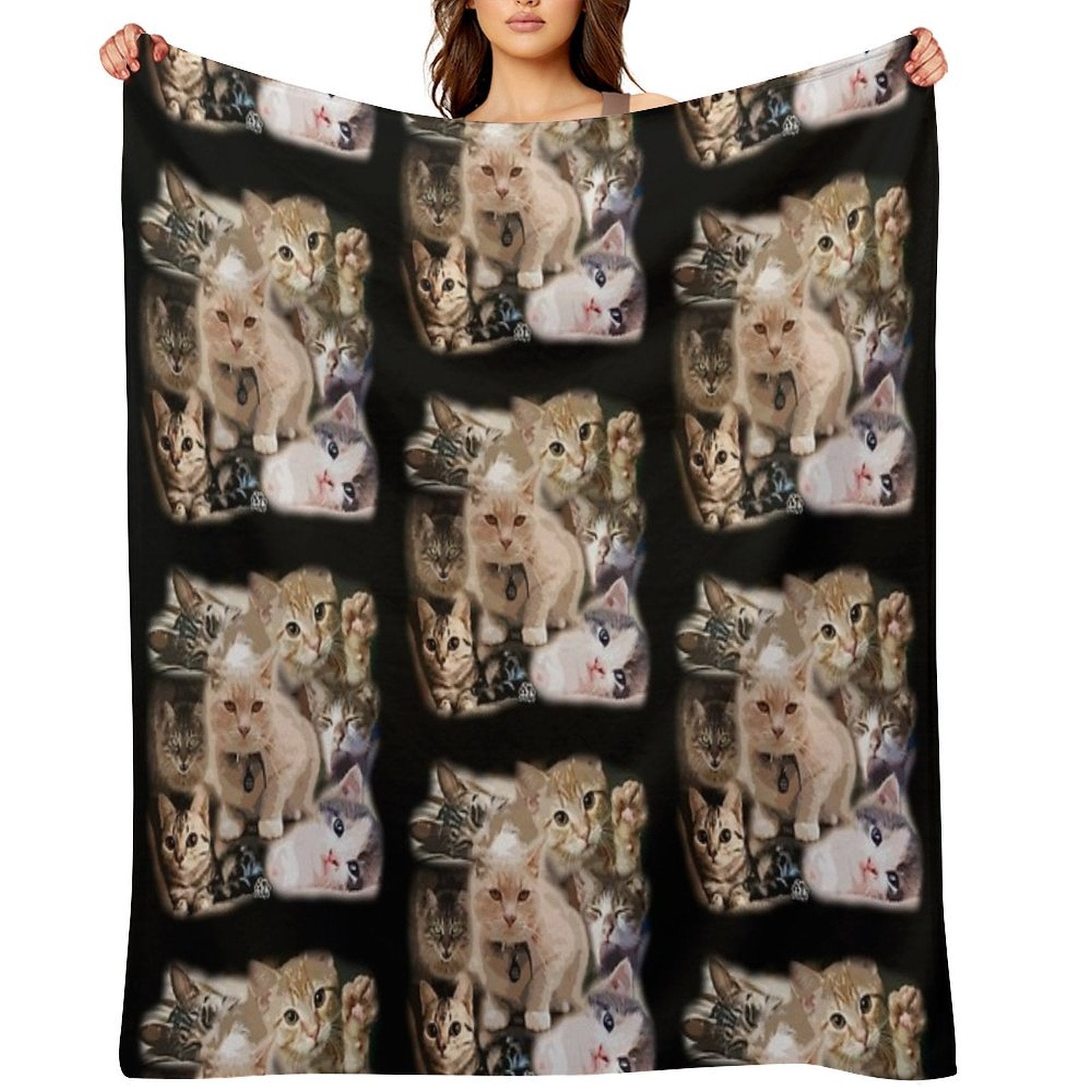 The Cute Cats - Lovely Kitten & Cats Eco-conscious Throw Blanket