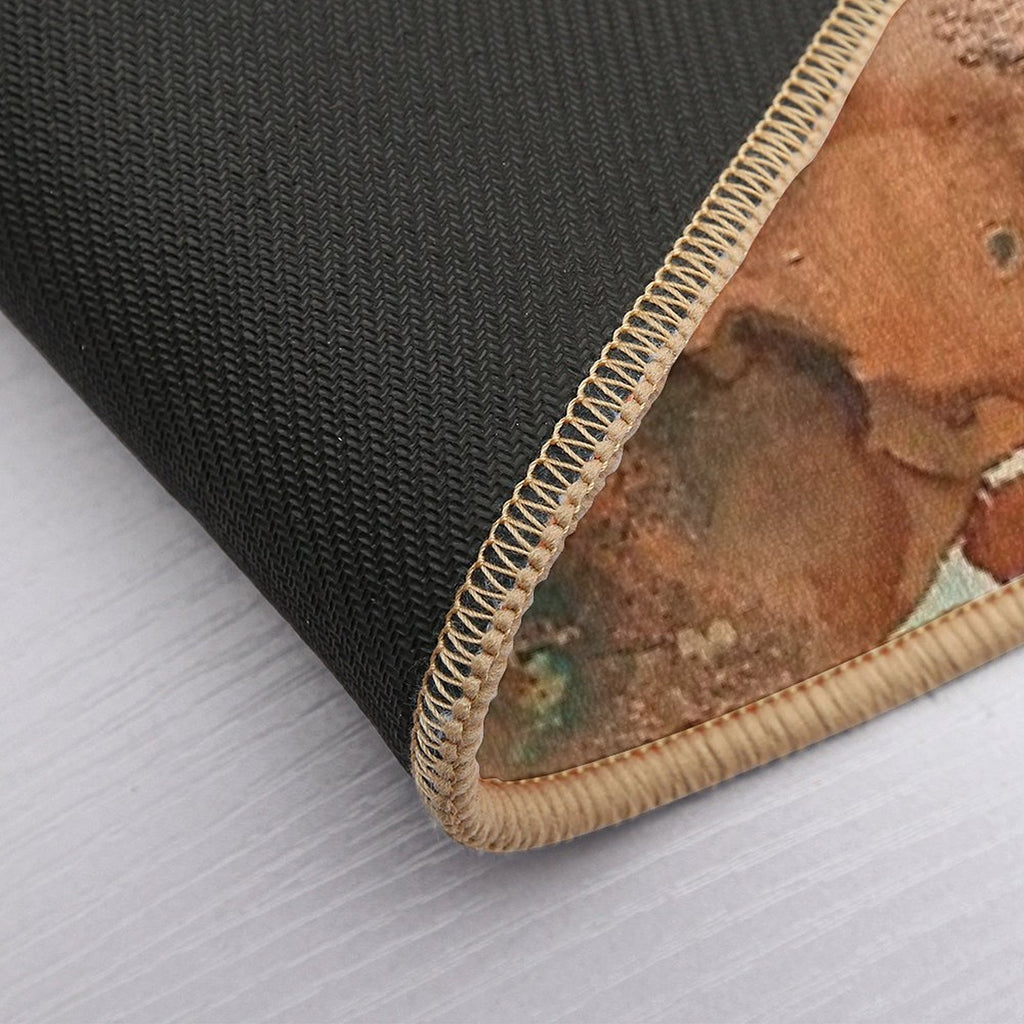 Autumn Turning - Copper And Mint Abstract  Anti-Trip Bath Mat